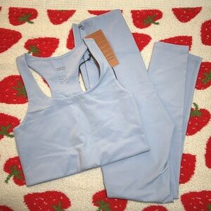 Girlfriend collective blue set size small